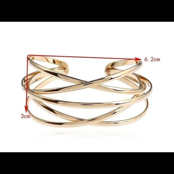 Gold Multilayer Bangle Bracelet  - Picture 3 of 3